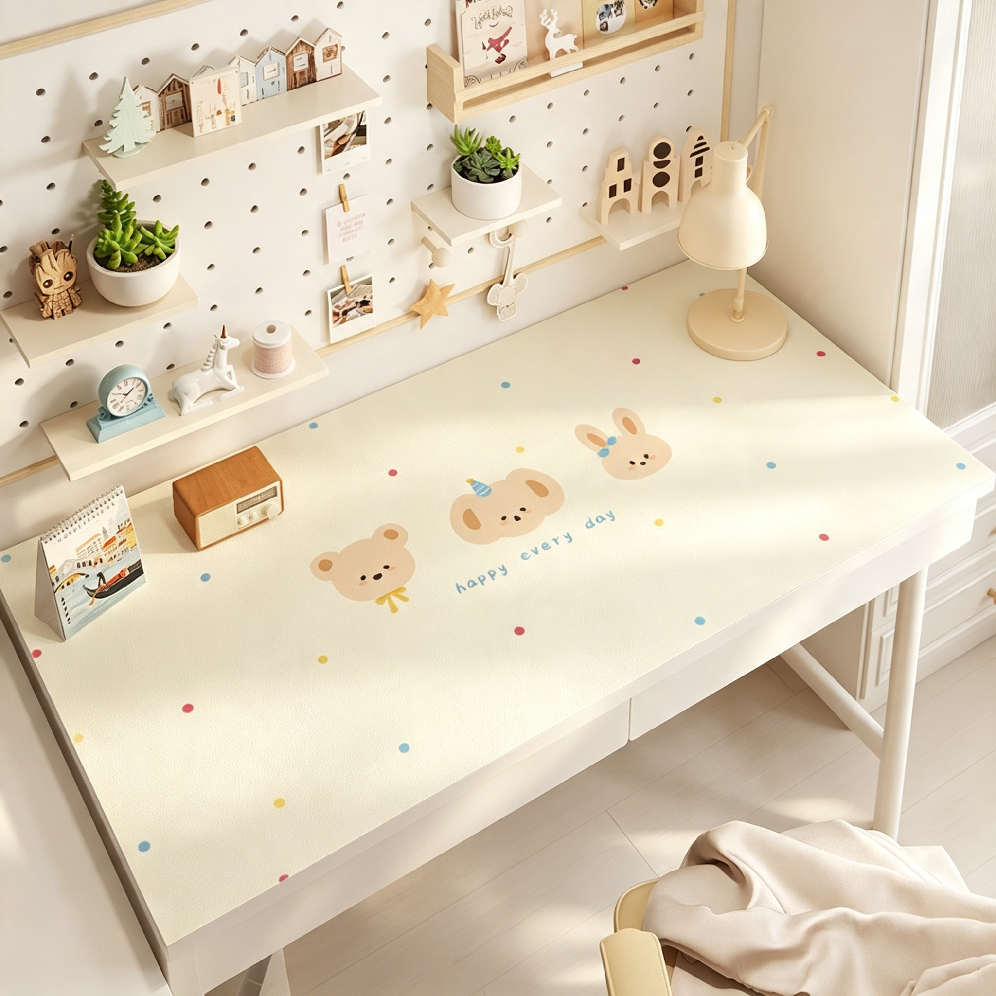 Cream Style Kids Desk Mat