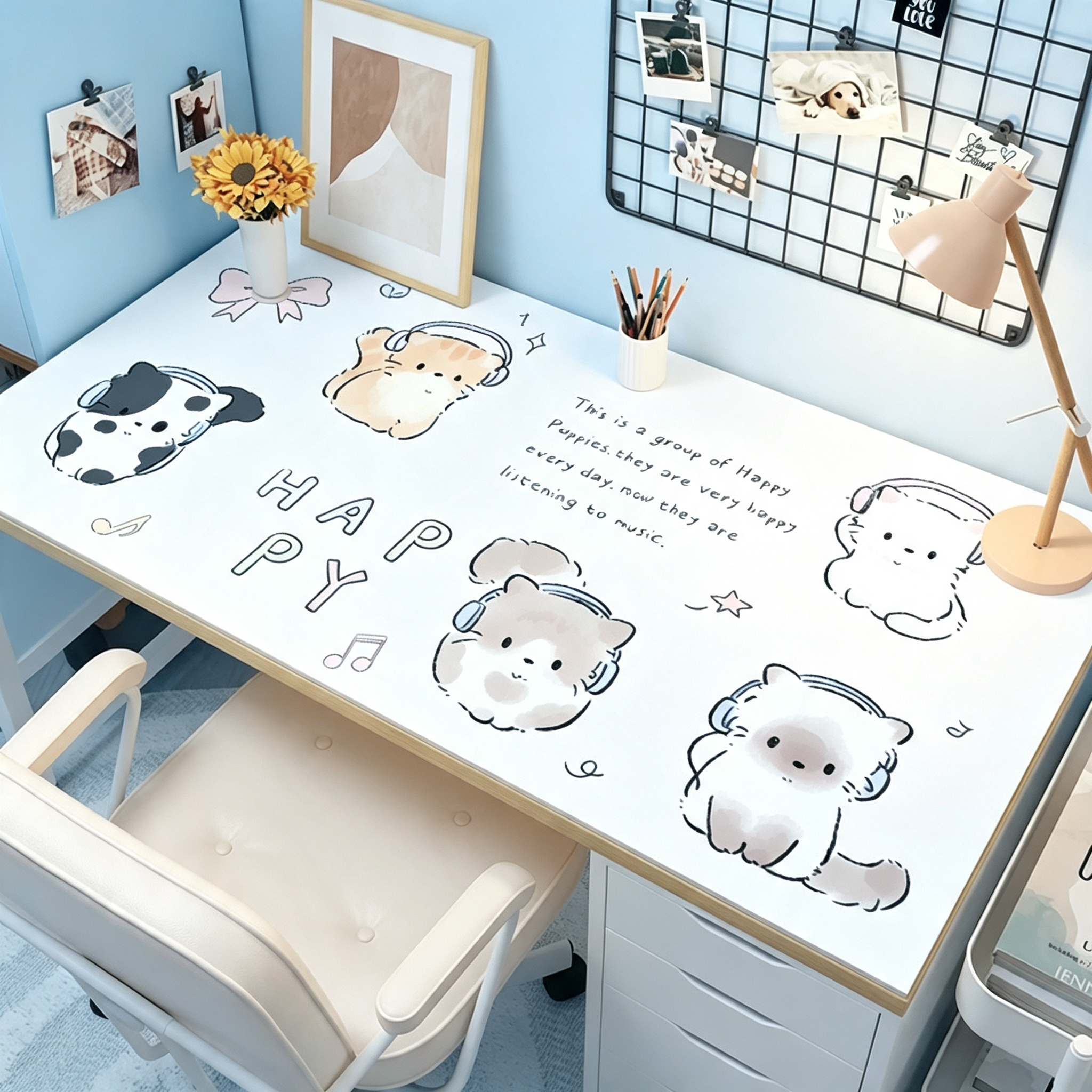 Cartoon Desk Mat for Students and Kids